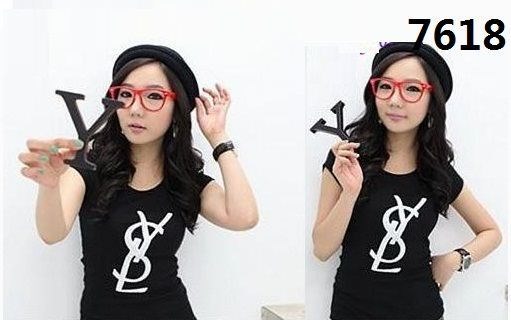 YSL short round collar T woman S-XL-022